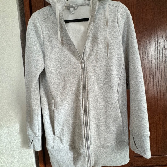 Extra long gray zip hoodie - Picture 5 of 8